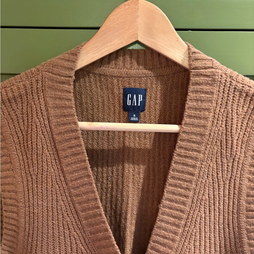 GAP cashsoft Brown Knit Vest sweater size S - Picture 2 of 4